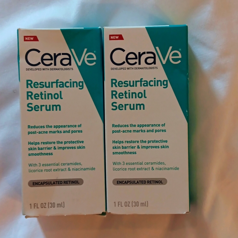 2 packs of cerave resurfacing retinol serum